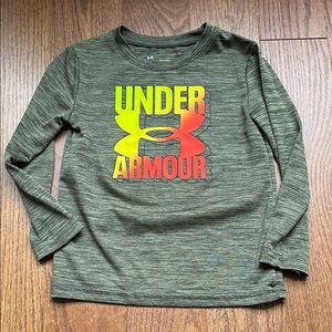 Under Armour Long Sleeve Tee Green Yellow Performance